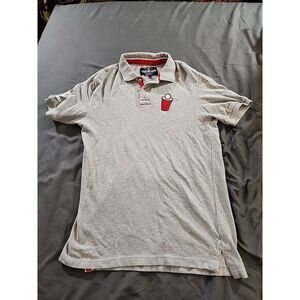 Ecko Unltd Mens Polo Shirt White‎ Red Solo Cup Short Sleeve Beer Pong Red Cup LG